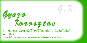 gyozo korosztos business card